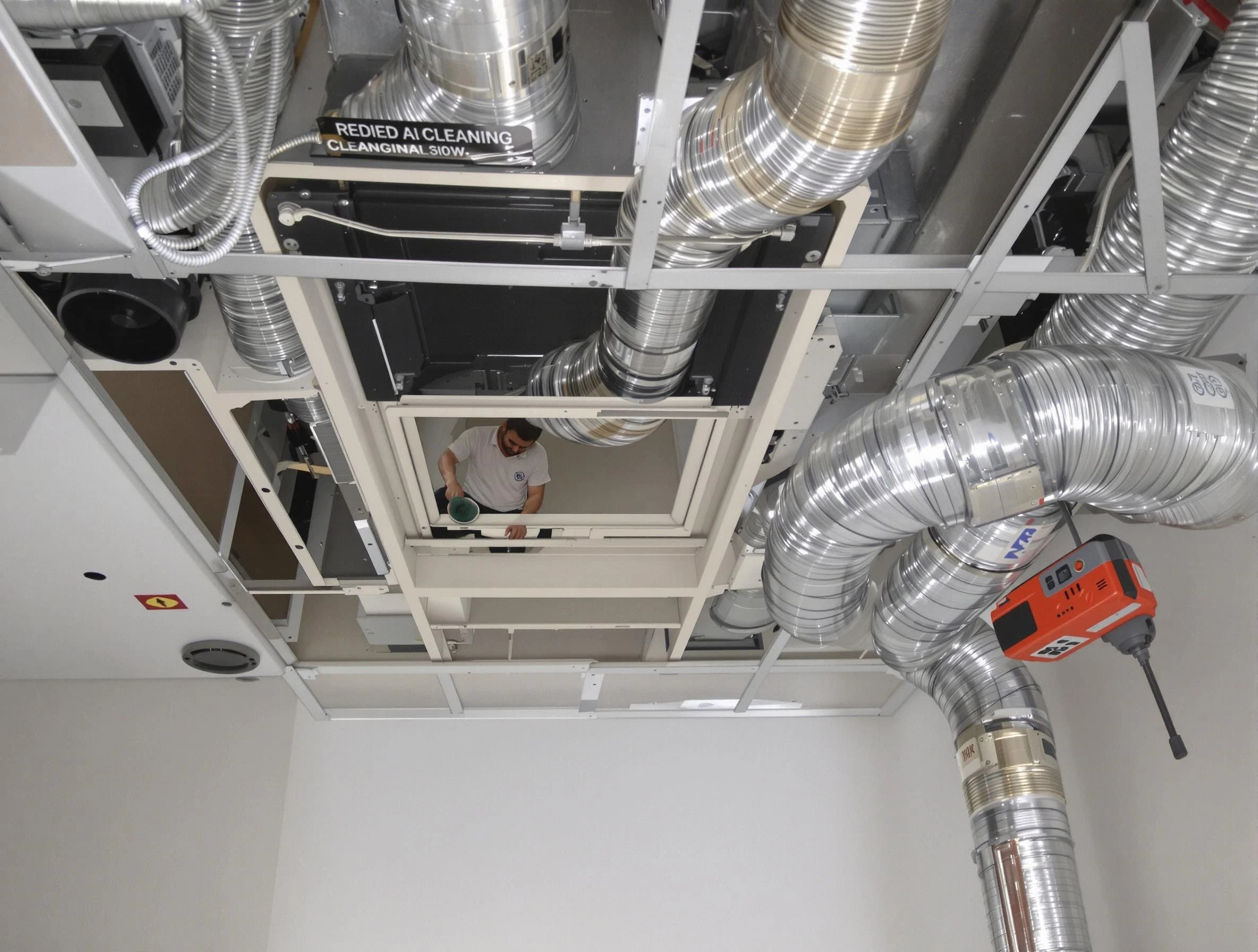 Weymouth Air Duct Cleaning technician performing detailed central duct system cleaning in Weymouth