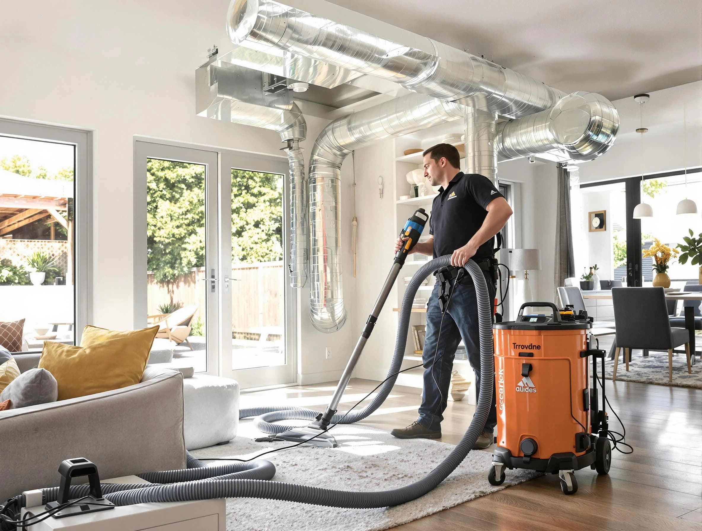 Weymouth Air Duct Cleaning specialist performing thorough residential duct cleaning using advanced equipment in Weymouth