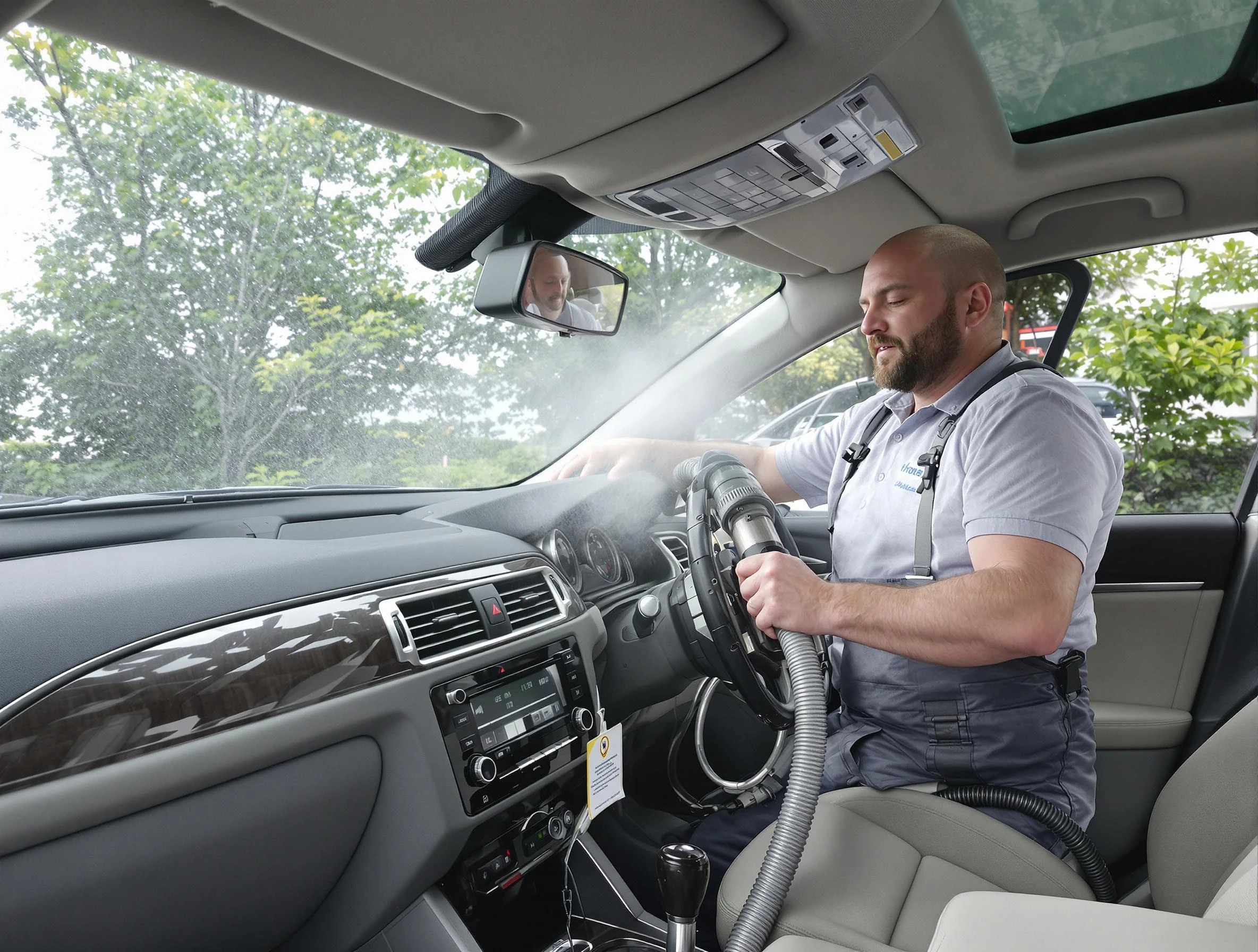 Weymouth Air Duct Cleaning specialist performing professional car duct cleaning in Weymouth