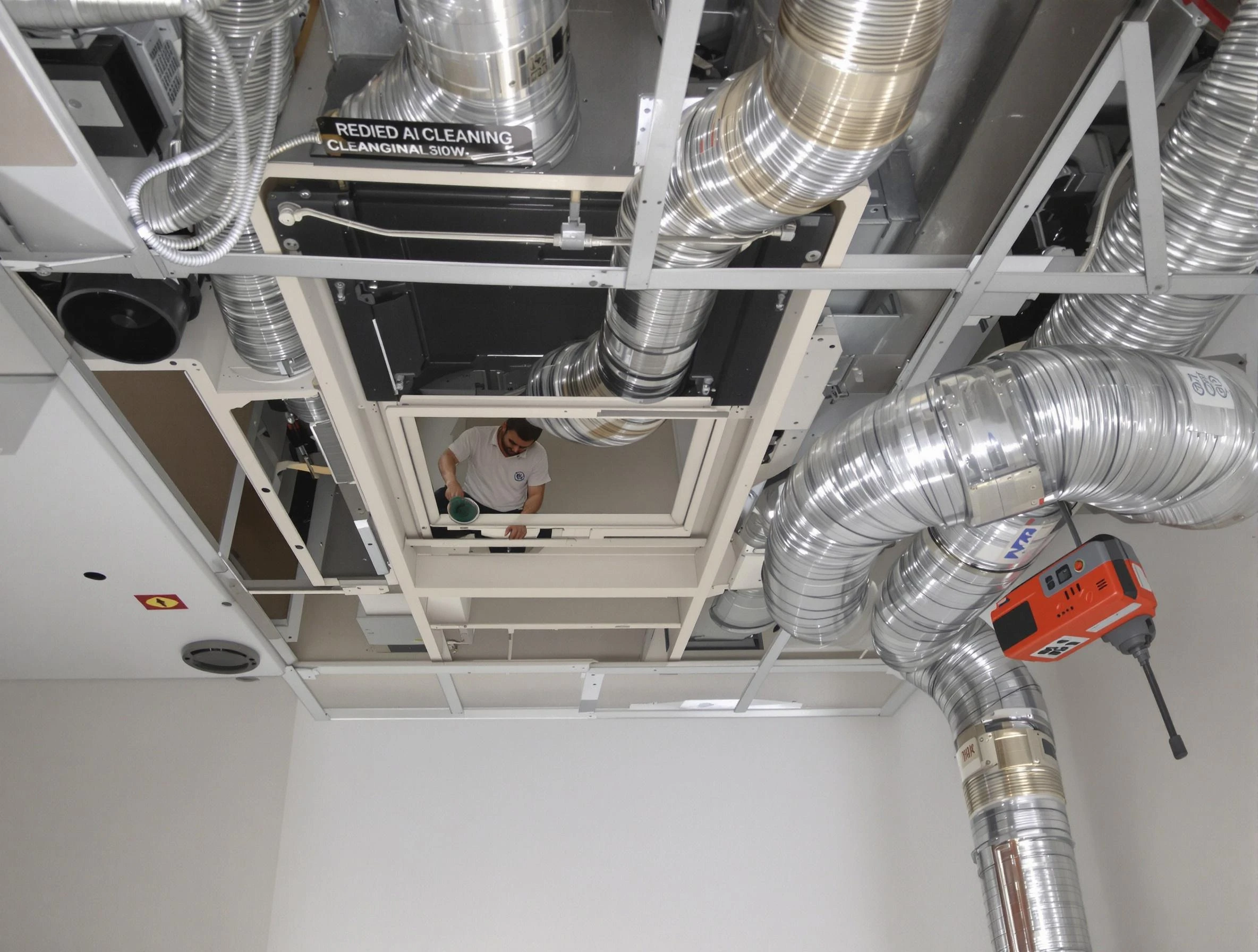 Weymouth Air Duct Cleaning technician performing detailed central duct system cleaning in Weymouth
